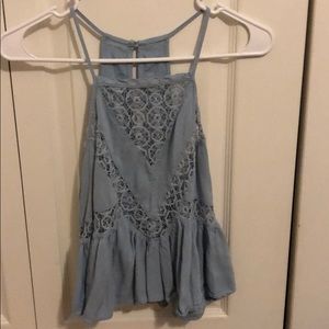 Lace cropped tank